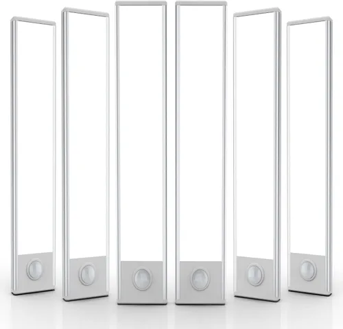 Miniatura 17 de Paquete de 6 luces inalámbricas para debajo del gabinete, 32 luces LED recargables con sensor de movimiento para interiores, luces magnéticas Luz