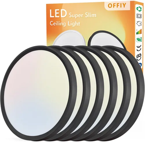 Miniatura 11 de 4PK - Lámpara de techo LED empotrada de 12 pulgadas, 24 W, 2520 LM, 3000 K/4000 K/6000 K CCT seleccionable, luz de techo LED súper delgada, cerca
