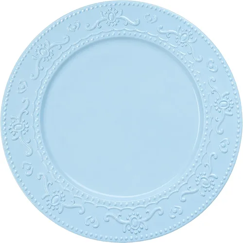 Miniatura 5 de Brightalk Platos Base de 13 Pulgadas, 6 Piezas Platos Base Redondos para Cena para Bodas, Fiestas, Azul Azul (Floral-Blue)