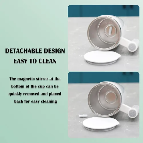 Miniatura 3 de Taza recargable autoagitación - Taza de acero inoxidable automezclable magnética eléctrica para oficina/cocina/viajes/hogar Café/Té/Chocolate Negro