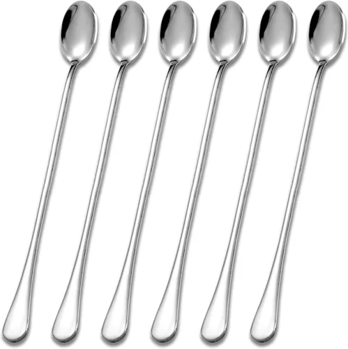 Miniatura 10 de Cuchara de té helado de mango largo, agitadores de mezcla de cóctel de acero inoxidable de 9 pulgadas, cuchara de café, barra de helado, agitadores