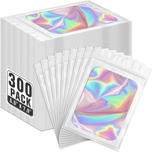 Miniatura 21 de ANZNKU 300 bolsas holográficas de Mylar resellables, bolsas resellables de 4x6 pulgadas para pequeñas empresas, bolsa de kit para resaca a prueba