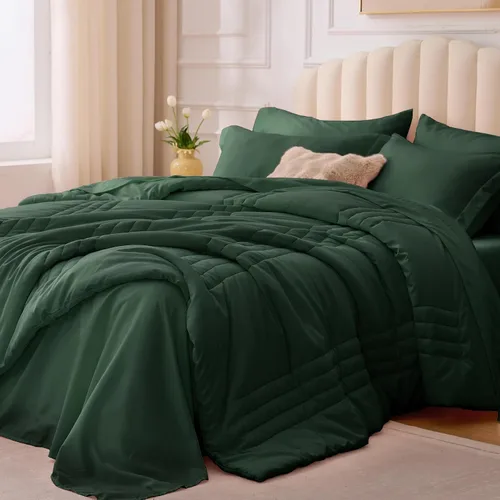 Miniatura 15 de juego de edredón tamaño individual negro - Cama en una bolsa tamaño individual 5 piezas, juego de ropa de cama suave para todas las estaciones