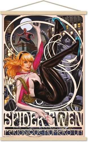 Miniatura 16 de Trends International Marvel Comics - Póster de pared de Spider-Gwen - Cover #1, 14.725 x 22.375 pulgadas, versión enmarcada de madera de granero