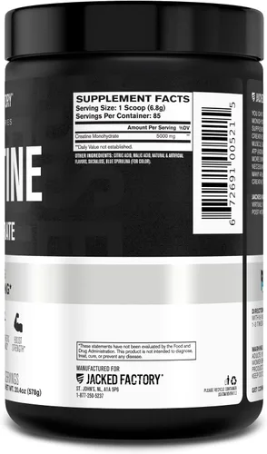 Miniatura 9 de Jacked Factory Monohidrato de creatina en polvo de 15 oz – Suplemento diario de creatina de 0.18 oz para hombres y mujeres, apto para veganos