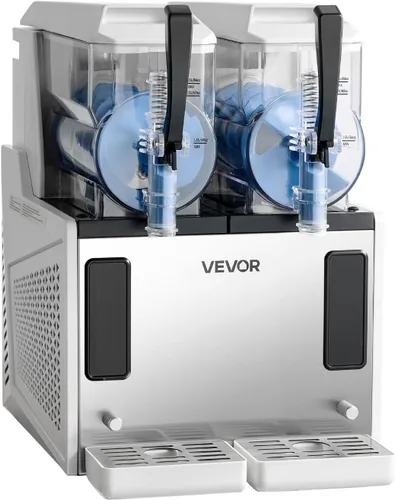 Miniatura 9 de VEVOR Máquina de granizado de 3 litros/100 onzas x 2 tanques para el hogar, no necesita hielo, fabricante de margaritas con autolimpieza