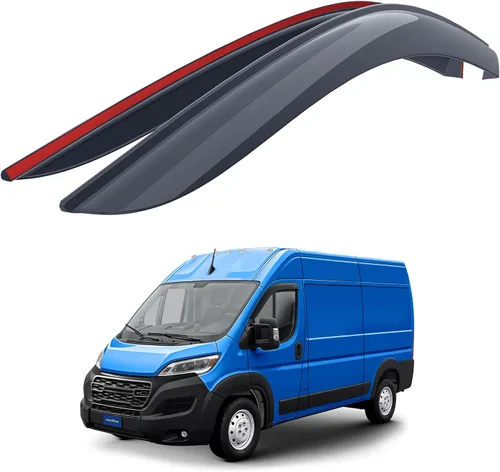 Goodyear Deflectores de ventana inastillables para Ram ProMaster 2014-2026, protectores de lluvia con cinta, viseras de ventana, deflector de