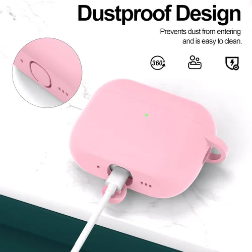 Miniatura 4 de Funda para AirPods Pro 3 con limpiador y protector de silicona suave con llavero para mujeres y hombres, funda para Apple AirPods Pro de 3ª Claro