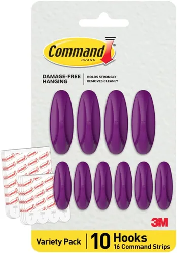 Miniatura 12 de Command Paquete de ganchos de diseño mixto, Arctic Freeze, 10 ganchos, 16 tiras