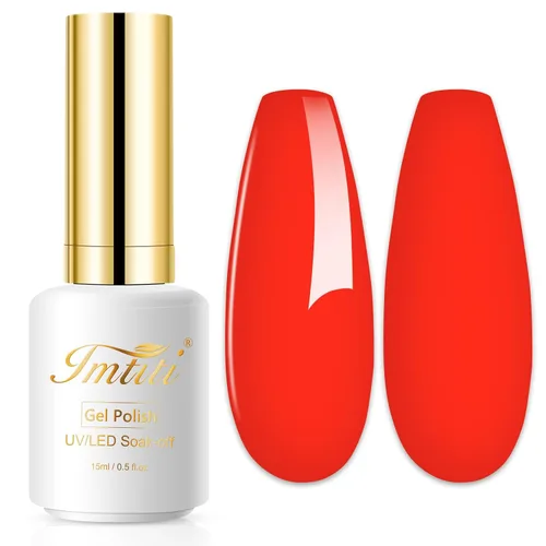 Miniatura 15 de Esmalte de uñas de gel con purpurina, 0.5 fl oz, color rosa brillante, de remojo, con LED, UV, kit de esmalte de uñas de gel para manicura en salón