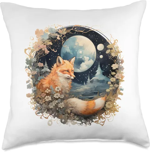 Miniatura 5 de Cushy Haven Cozy Woodland Nursery Accent Moonlight Fox - Almohada de 16 x 16 pulgadas, multicolor