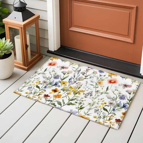 Miniatura 4 de Small Area Rugs 2x3 Ft, Botanical Flower Non-Slip Area Rugs for Living Room Bedroom Entryway, Watercolor Retro Spring Farm Leaf Washable Carpet