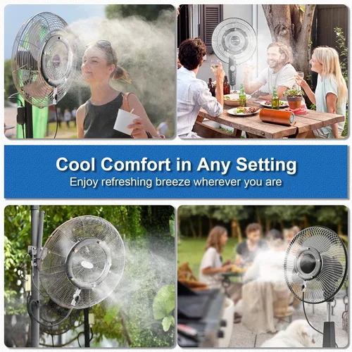Miniatura 6 de Kit de nebulización de ventilador. Misters de ventilador para refrigeración al aire libre, anillo rociador integrado para exteriores con válvula