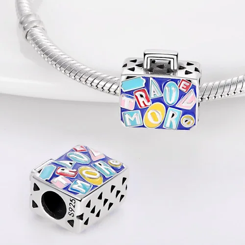 Miniatura 136 de Pandach Dijes colgantes de plata de ley 925 para pulseras y collares, dijes colgantes de Madonna con cuentas de girasol, joyería para mujer