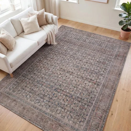 Miniatura 66 de Kuden Alfombra pequeña de 2 x 3, lavable a máquina, parte trasera antideslizante, estilo vintage, suave, pelo bajo, alfombras de área para entrada