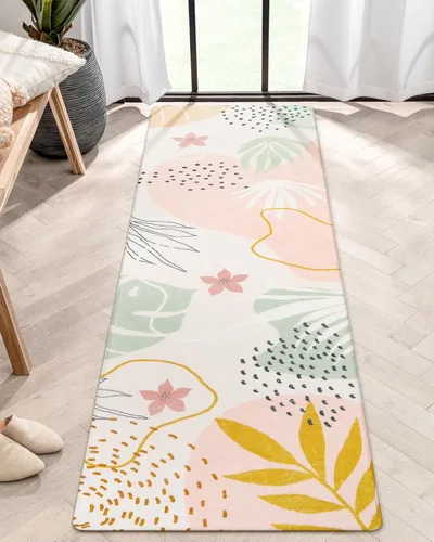 Miniatura 6 de Lahome Alfombra de pasillo rosa - Alfombra de 2x7, alfombra antideslizante lavable para baño, alfombra ligera para piso, alfombras para pasillo