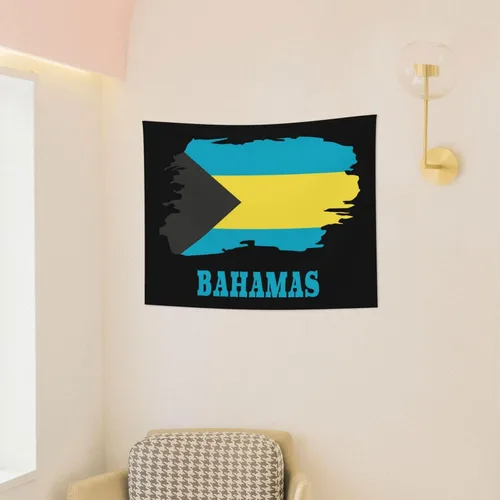 Miniatura 4 de Tapiz de decoración de pared, diseño de bandera de mapa de Bahamas, tapiz para colgar en la pared, manteles de arte hippie de 29 x 37 pulgadas