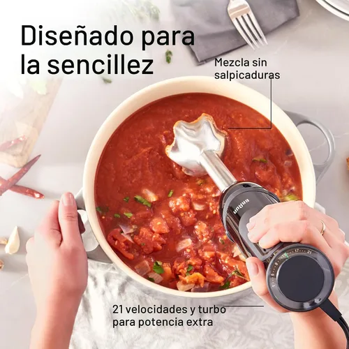 Miniatura 3 de Braun MQ5000 Vario - Batidora de mano de inmersión de 21 velocidades con Turbo Boost, cuchillas de acero inoxidable, control de salpicaduras