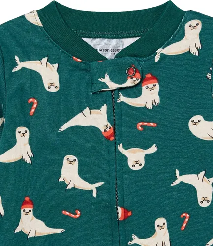 Miniatura 2 de Tienda Essentials Pijamas de algodón sin pies para niños pequeños y niñas, paquete múltiple