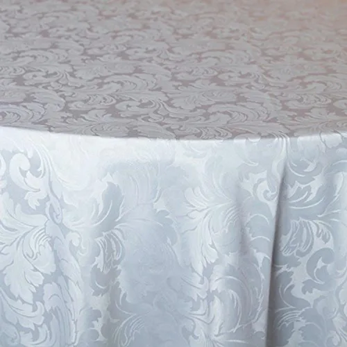 Miniatura 3 de Tektrum Mantel redondo de damasco jacquard de 70 pulgadas, resistente al agua, a prueba de derrames, resistente a las manchas, sin arrugas, ideal
