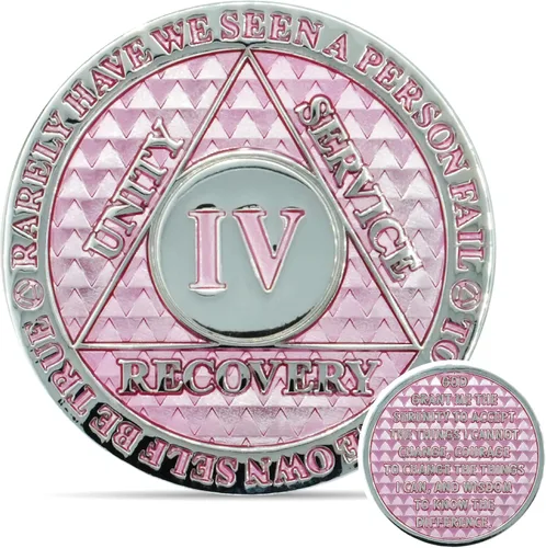 Miniatura 71 de Moneda de sobriedad de 10 años Chip AA Legacy Ficha de aniversario de recuperación de triplaca gruesa (Aqua)