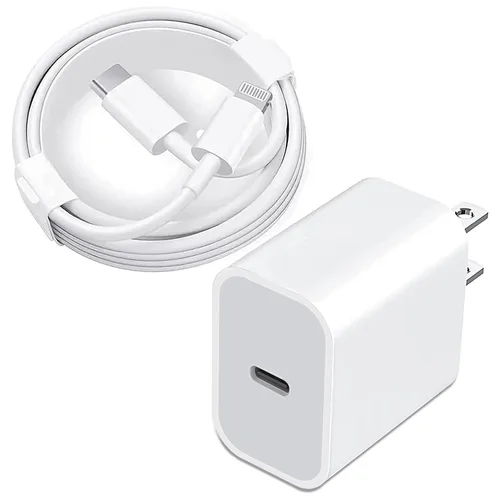 Cargador rápido para iPhone 14 13, cargador rápido para iPhone [certificado Apple MFi] Cable Lightning de 20 W, tipo C, cargador USB C, adaptador de
