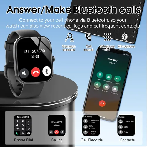 Miniatura 3 de Csasan Reloj inteligente con pantalla HD de 1.91 pulgadas, monitor de frecuencia cardíaca, sueño/pasos, más de 100 relojes deportivos, seguimiento