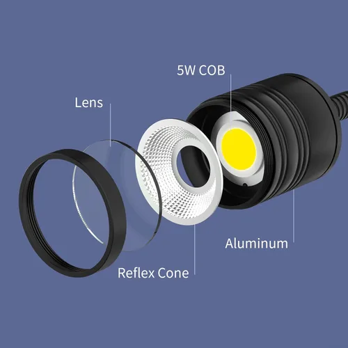 Miniatura 8 de Luz de trabajo magnética LED de 15.748 in Lámpara de cuello de cisne flexible 500 lúmenes 120 voltios para máquina de coser, torno de fresado