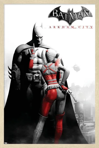 Miniatura 12 de Trends International DC Comics VIdeo Game - Póster de pared de Arkham City, arte clave, 14.725 x 22.375 pulgadas, versión enmarcada de madera