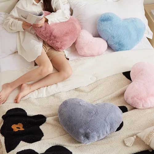 Miniatura 5 de YRXRUS Almohadas de corazón, almohada en forma de corazón, almohada blanca con forma de corazón para regalos, almohadas con forma para ella, niños