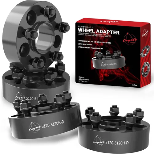 Miniatura 10 de Wheel Accessories Parts 2 espaciadores de rueda centrados en buje 5 en 4.724 in 0.197x4.724 in 0.787 in grueso 2.857 in Hub M14x1.5 14x1.5 rosca