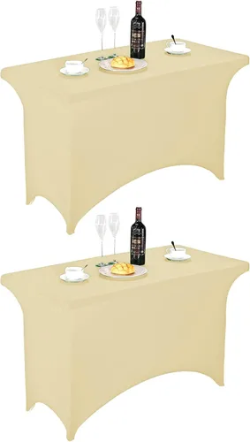 Miniatura 137 de FORLIFE - Funda de mesa de elastano, mantel ajustado de 4 pies para mesas rectangulares, funda elástica para patio, universal para bodas, banquetes