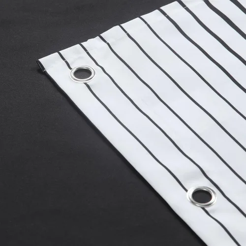 Miniatura 4 de Cortinas de Ducha Negras, Cortinas de Ducha de Poliéster Impermeable con Rayas Horizontales Degradadas en Blanco y Negro Modernas para Baño, 72x72