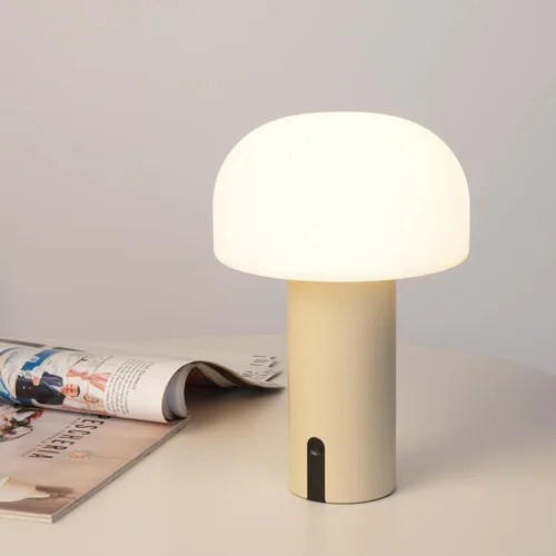 WEILAILUX Lámpara de mesa inalámbrica de hongos, lámpara de ducha impermeable, lámpara de mesa recargable con pilas, luz nocturna regulable al tacto