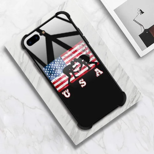 Miniatura 37 de Carcasa para iPhone 8 Plus, 9H de cristal templado para iPhone 7 Plus, para hombres y niños, diseño de patrón fresco a prueba de golpes, Grano