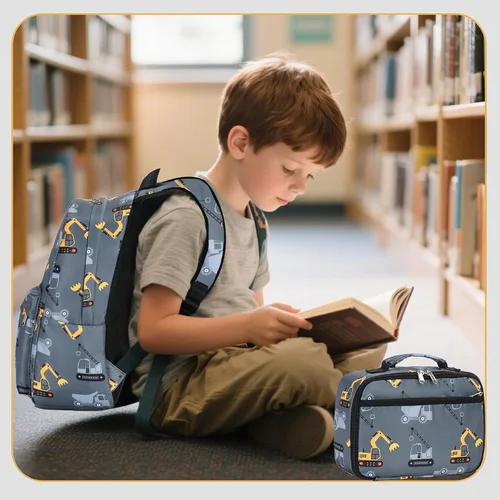 Miniatura 24 de CAMTOP - Conjunto de mochila y lonchera con estampados divertidos para niños de preescolar y primaria), Y0058-2