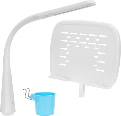 Miniatura 9 de Mount-It! Kit de accesorios para escritorio de niños de altura ajustable Incluye lámpara LED, estante para libros y portalápices, color gris