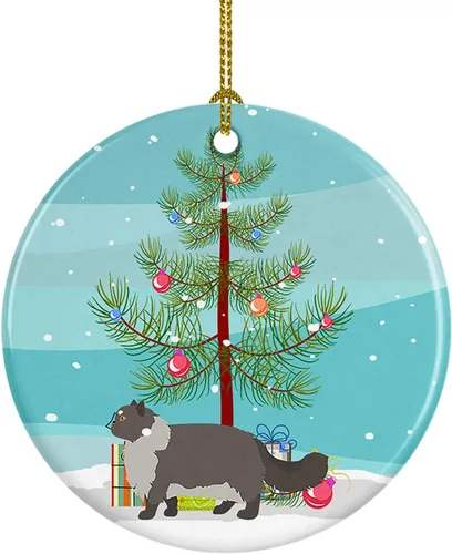 Miniatura 207 de Caroline's Treasures Adorno de cerámica con texto en inglés "Merry Christmas" para colgar en el árbol de Navidad, decoración para el hogar, Navidad