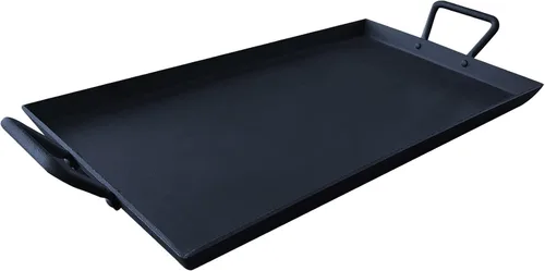 Sartén de hierro fundido de 21.1 x 10 pulgadas, para tortillas de inducción, horno, estufa, fogata, sartén antiadherente pre-sazonada