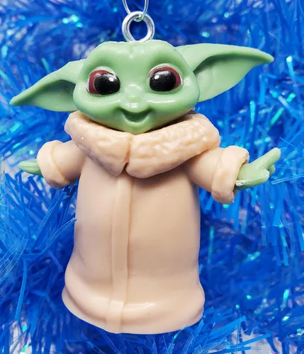Miniatura 2 de Star Wars Mandalorian - Juego de adornos de 3 piezas de Baby Yoda, diseño único inastillable