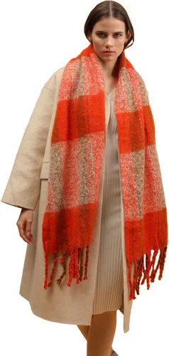 Miniatura 12 de Bufanda cálida para mujer, colorida y suave, cómoda, elegante chal de pashmina para clima frío, bufanda larga de moda, borla de coleta