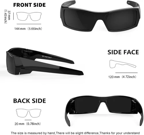 Miniatura 5 de WISTON Z87 Gafas de Sol Envolventes para Hombres Gafas de Seguridad Rectangulares UV400 para Deporte y Trabajo 8231
