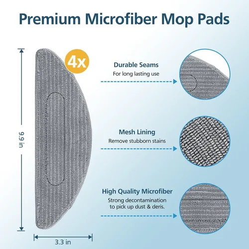 Miniatura 3 de Paquete de 4 almohadillas de repuesto para fregona compatibles con iRobot Roomba Combo i5+/ i5/j5+/ j5 robot aspirador y trapeador, almohadillas