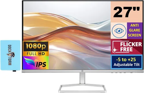 HP Monitor Serie 5 527sf (reemplaza al modelo M27h) 94F44AA #ABA con base Docztorm, pantalla FHD IPS de 27 pulgadas (1920 x 1080), 2 HDMI, 1 x VGA,