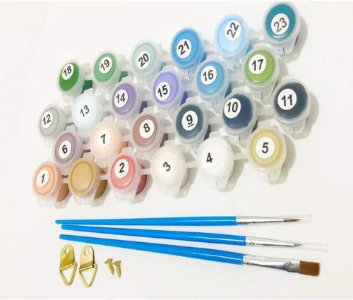 Miniatura 6 de SOTYIOO Kits de pintura por números de Halloween para adultos, pintura por números para adultos principiantes, dibujo y pintura con pinceles
