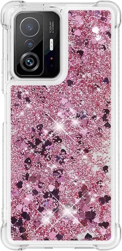 Miniatura 55 de Glitter Sparkle Moving Quicksand Flowing Cover para Xiaomi Redmi Note 10S Bling Liquid Clear Star Heart Silicona Bumper Funda transparente de goma a