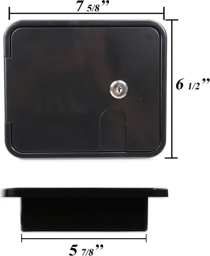 Miniatura 2 de Escotilla de acceso eléctrico para cable de alimentación de autocaravana, cámper, remolque (Negro-1802MB)
