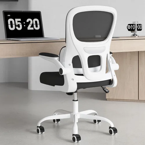 Miniatura 8 de Soohow Silla de oficina, ergonómica de malla con soporte lumbar, cómoda silla de escritorio giratoria para computadora con reposabrazos abatibles