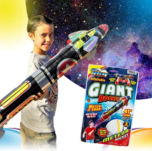 Miniatura 5 de JA-RU Juguete inflable gigante de 41 pulgadas (1 unidad), decoración de fiesta temática espacial para niños. Accesorios inflables para piscina.