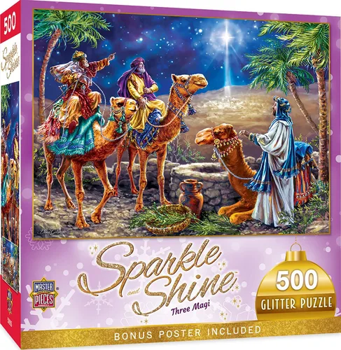 Miniatura 11 de MasterPieces Rompecabezas de 500 piezas con purpurina - Santa's Depot - 15 x 21 pulgadas